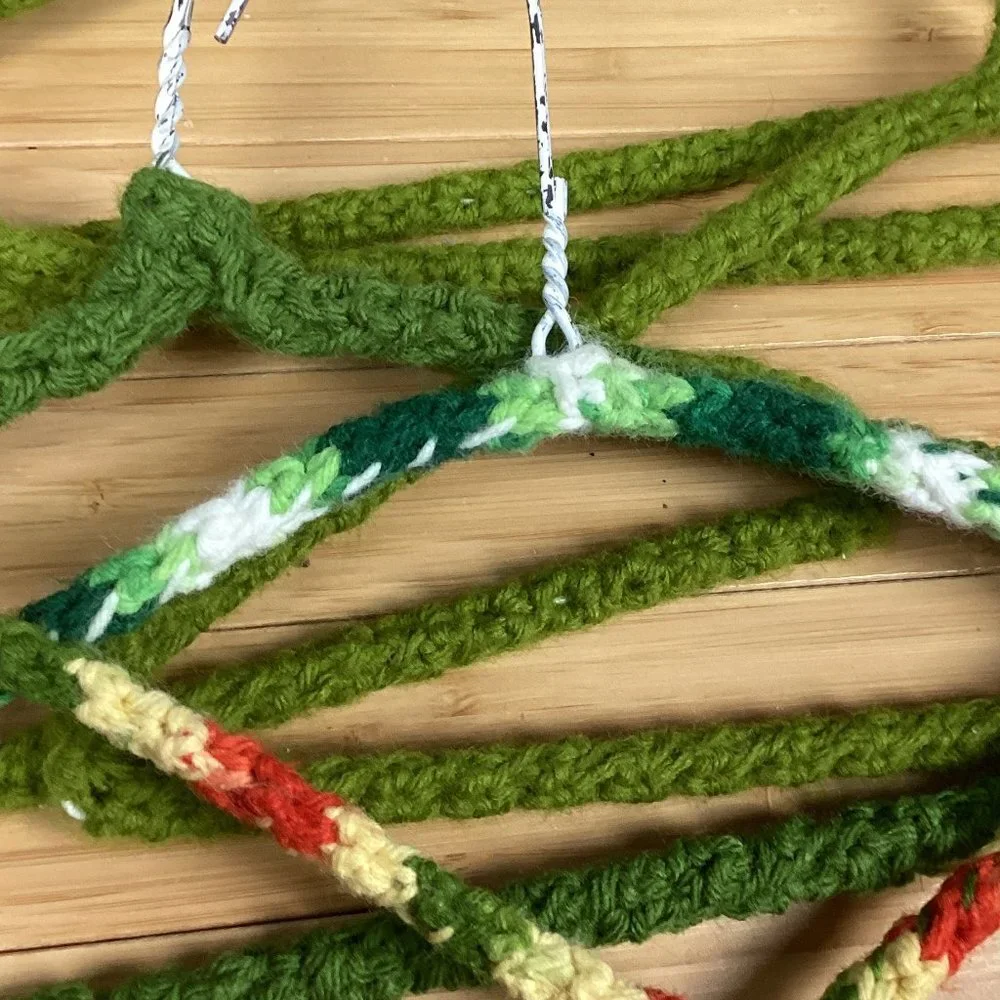 Vintage 1970s Set of 8 Crocheted Wire Hangers